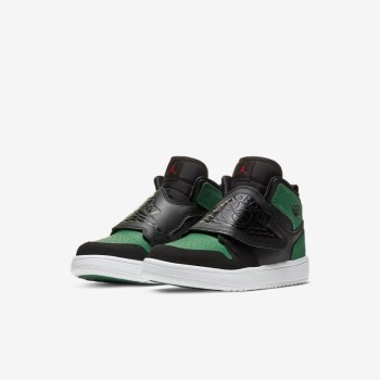 Nike Sky Jordan 1 - Fiatalabb Gyerek Utcai Cipő - Fekete/MélyZöld/Piros/Fekete